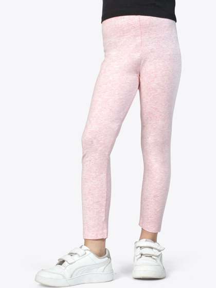 ariel Girls Pack of 2
                    Cotton Solid Ankle Length Leggings