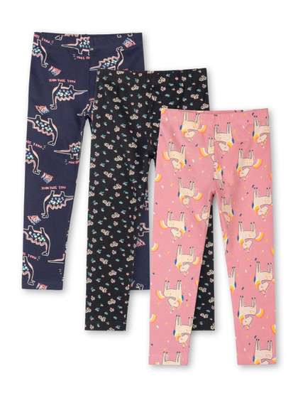 ariel Girls Pack of 3
                    Cotton Printed Ankle Length Leggings