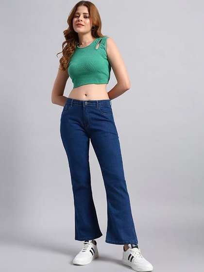 Encrypt Women
                        Bootcut High-Rise Stretchable Jeans