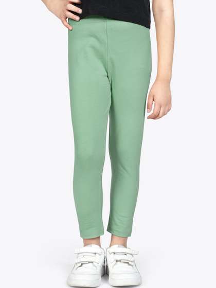 ariel Girls Pack of 2
                    Cotton Solid Ankle Length Leggings