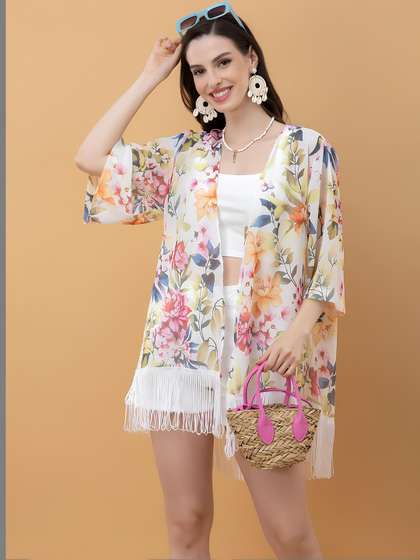 SarasJyoti Women
                        Printed Tasselled Shrug