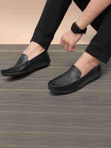 Anouk Men Leather
                          Round Toe Slip-On Loafers Formal Shoes