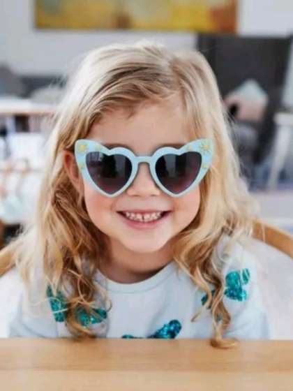 SPADEACES Unisex Kids
                      Black Lens & Blue Round Sunglasses with