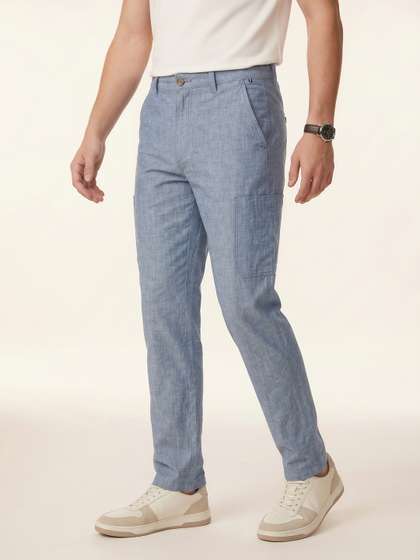 Nautica Men Premium
                        Cotton Linen Regular Fit Trouser