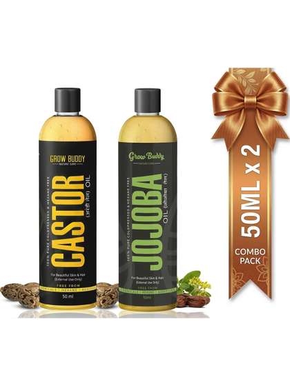 Growbuddy Set Of 2
                    Natural Castor & Jojoba Hair Oil - 50 ml Each