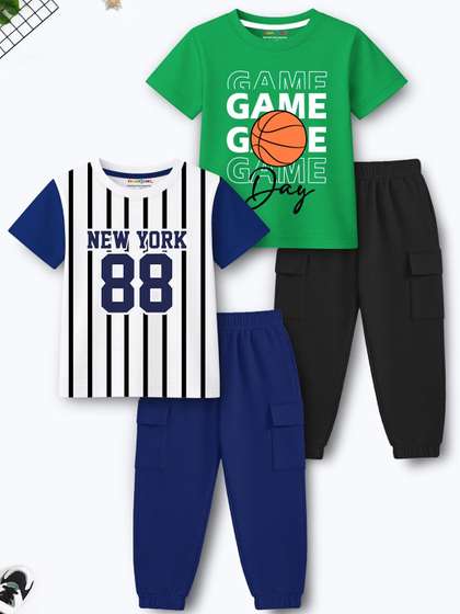 YK X Trampoline Boys
                    Printed T-shirt and Cargo Jogger