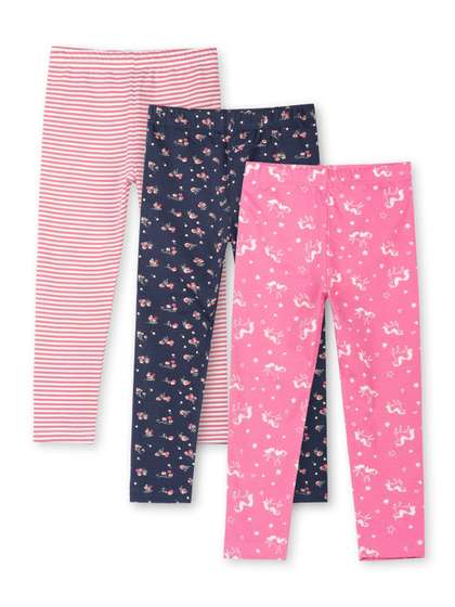 ariel Girls Pack of 3
                    Cotton Printed Ankle Length Leggings