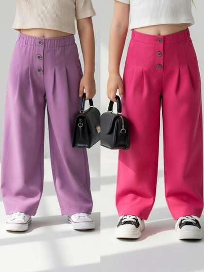 Cutiekins Girls Relaxed
                    Easy Wash Pleated Trousers