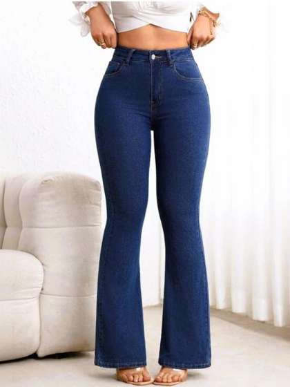 Encrypt Women
                        Bootcut High-Rise Stretchable Jeans