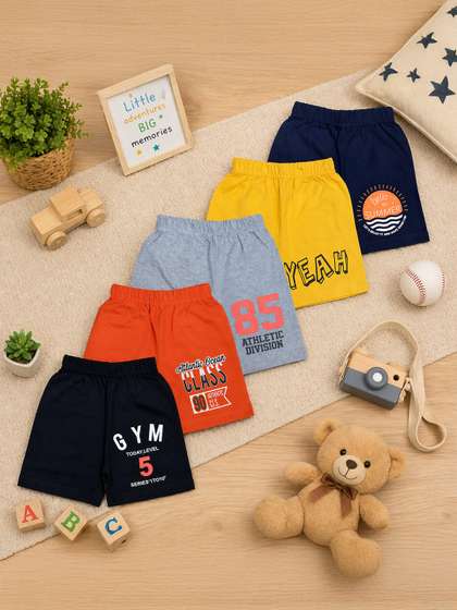 FAZZA Boys Typography
                    Printed Shorts