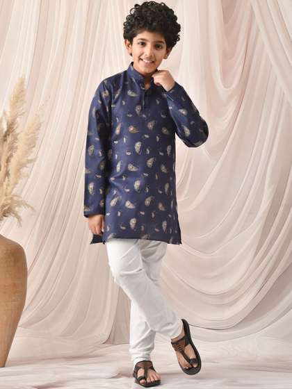 joley poley Boys Ethnic
                    Motifs Printed Regular Pure Cotton Kurta with
                    Pyjamas
