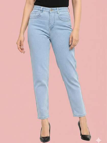 AngelFab Women
                        High-Rise Light Fade Stretchable Jeans