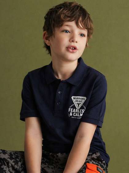 Gini and Jony Boys
                      Typography Printed Polo Collar Casual Cotton
                      T-shirt