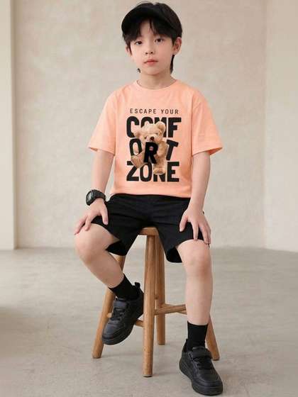 LECOWAR Boys Printed
                    T-shirt