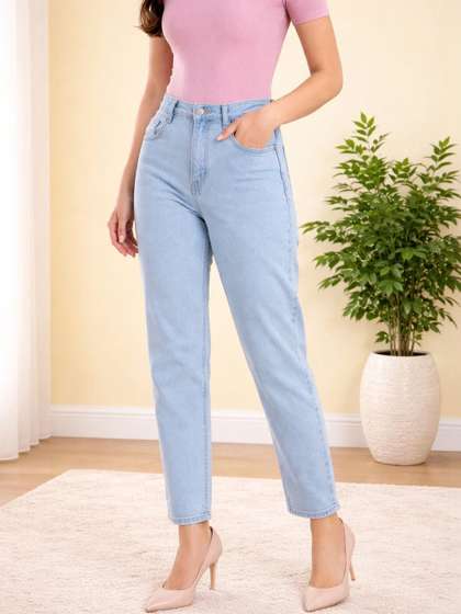 AngelFab Women
                          High-Rise Light Fade Stretchable Jeans