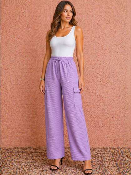 all about you Women
                        Textured Smart Cargos Trousers