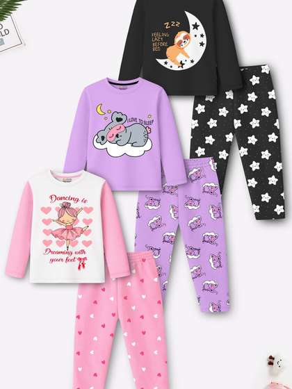 YK X Trampoline Girls
                    Printed T-shirt with Pyjamas