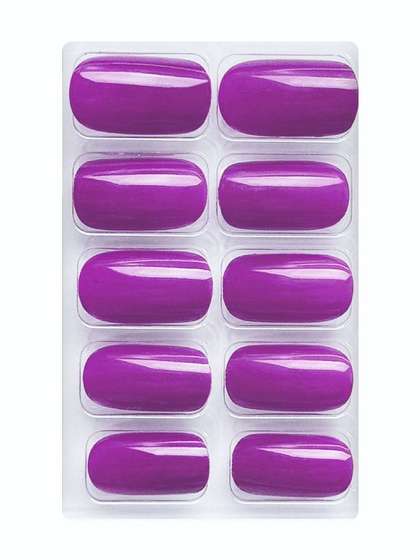 shills professional
                        Set Of 10 Reusable Square Press On Nails -
                        Purple Spn597