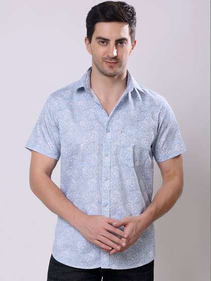 Stylox Men Floral
                        Printed Casual Regular Fit Cotton Shirt