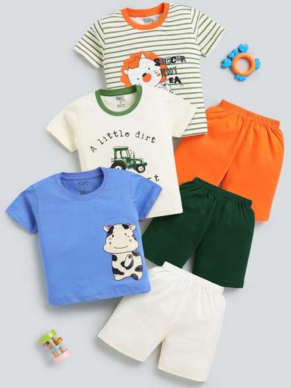 Blushh Berry Boys
                      Printed T-shirt with Shorts