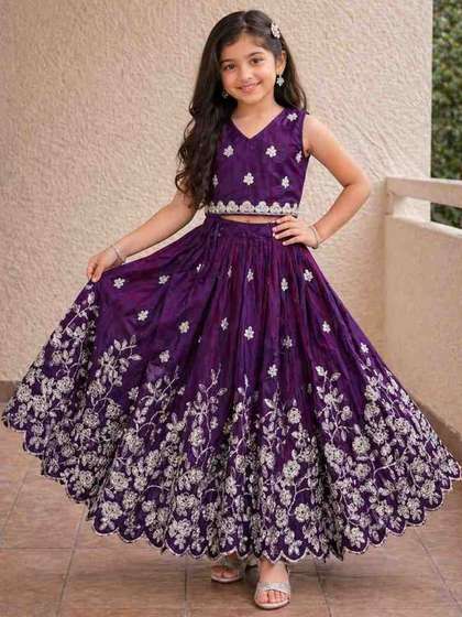 Sangria Embroidered
                        V-Neck Flared Lehenga Choli
