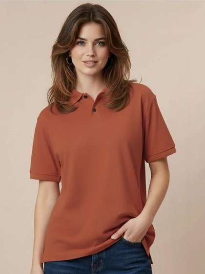 HUSHBUCKS Women Polo
                      Collar T-shirt