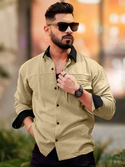 Maniac Classic Fit
                        Striped Spread Collar Cotton Shirt