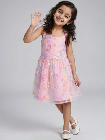 The Lion and The Fish
                      Girls Floral Embellished Fit & Flare Party
                      Dress with Net Overlay