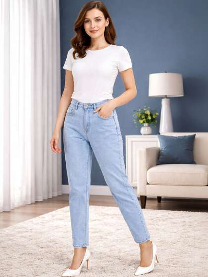 AngelFab Women
                        High-Rise Light Fade Stretchable Jeans