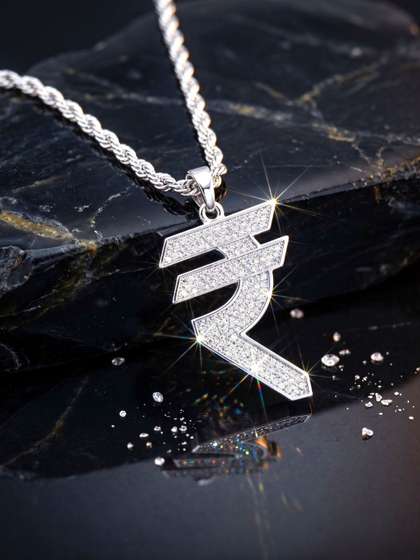 RAPPERSSHOP
                    Silver-Plated Quirky Pendants with Chains