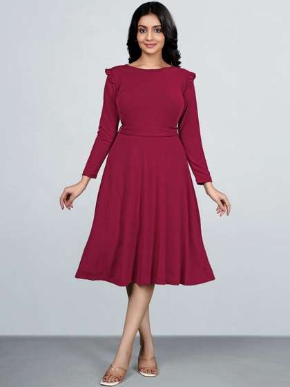 Mast & Harbour
                          Ruffled Fit & Flare Dress