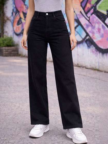 AngelFab Women
                        Straight Fit High-Rise Stretchable Jeans
