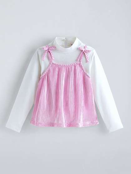 Hopscotch Girls White
                    Cotton Tops