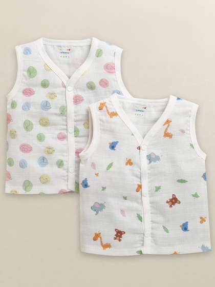BUMZEE Boys Pack of 2
                    Printed Cotton Undershirt