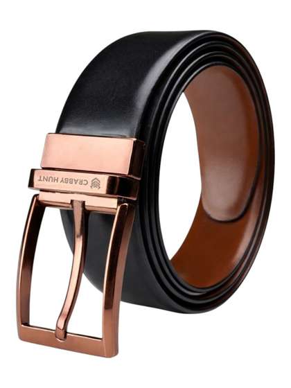 Crabby Hunt Men Leather
                    Reversible Belt