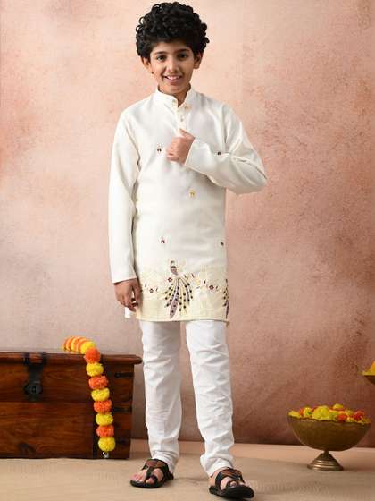 joley poley Boys
                      Ethnic Motifs Embroidered Regular Thread Work
                      Kurta with Pyjamas