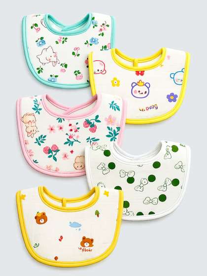 Little Surprise Box
                      Pack Of 5 Woodland Print Muslin Adjustable Bibs
                      Set