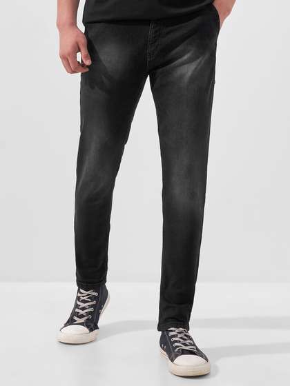 HIGHLANDER Men Black
                        Slim Fit Mid-Rise Clean Look Stretchable Cropped
                        Jeans