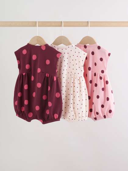 NEXT Pack Of 3 Infant
                    Printed Pure Cotton Cotton Romper