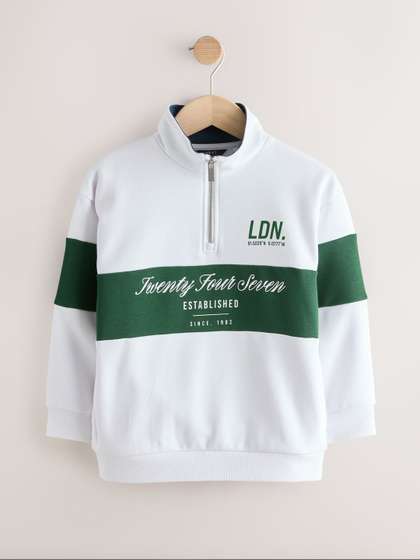 NEXT Boys Mock Collar
                    Colourblocked Sweatshirt