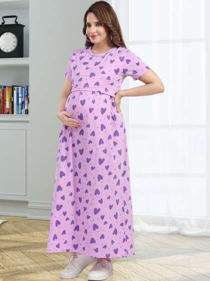 MomsBae Printed Maxi
                        Nightdress