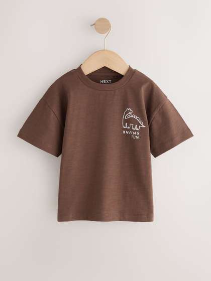 NEXT Boys Typography
                    Printed Drop-Shoulder Sleeves T-shirt