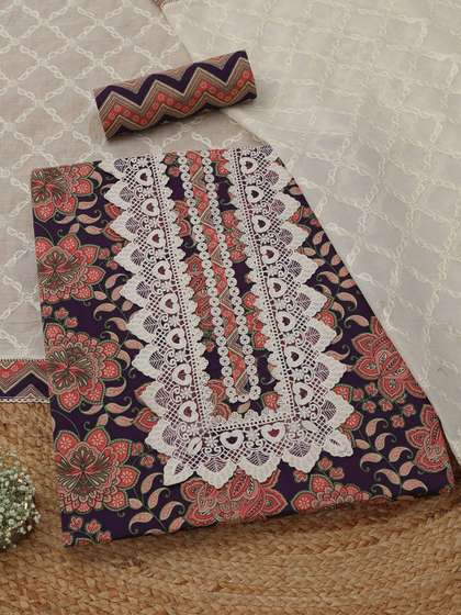 Soch Printed Pure
                        Cotton Unstitched Dress Material