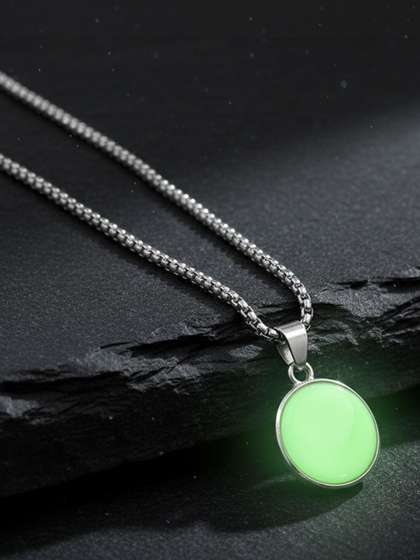 Saizen Silver-Plated
                    Circular Pendants with Chains