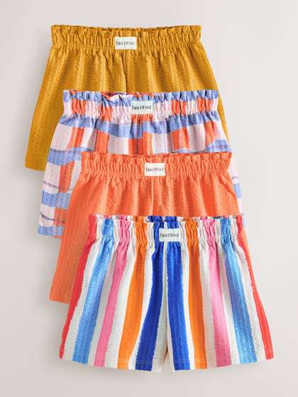 NEXT Girls Pack Of 4
                    Striped Shorts