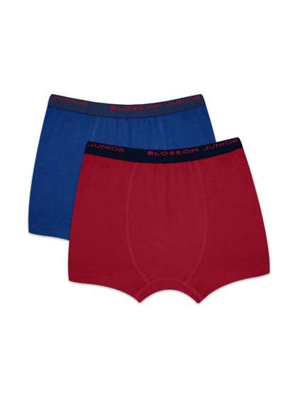 BLOSSOM Boys Pack of 2
                    Cotton Blend Assorted Solid Trunks
