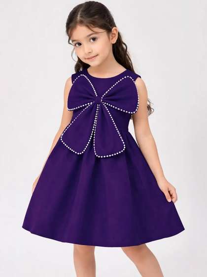 Dripteen Infant Girls
                    Print Flared Sleeve Silk Fit & Flare Maxi Dress