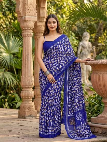 LOOM SUTAA Floral
                        Pure Cotton Designer Saree