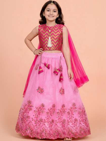 Sainur creation Girls
                    Sequinned Semi-Stitched Lehenga & Blouse With
                    Dupatta