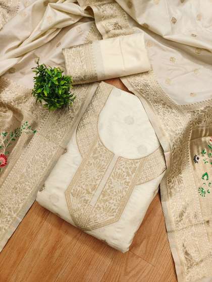 Mitera Embroidered
                        Unstitched Dress Material